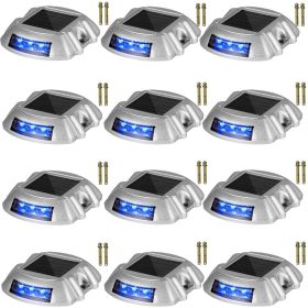 VEVOR Driveway Lights 12-Pack Solar Driveway Lights Bright Blue Solar Deck Lights Outdoor Waterproof Wireless Dock Lights 6 LEDs for Deck Dock Drivewa