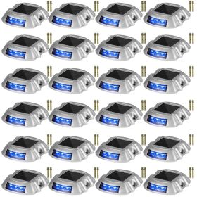 VEVOR Driveway Lights 24-Pack, Solar Driveway Lights with Switch Button, Solar Deck Lights Waterproof