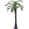 Outsunny 5' Artificial Lighted Palm Tree with 3 Coconuts, 200 LED Light, Color Changing Light Up Tropical Palm Tree with Remote for Indoor, Outdoor