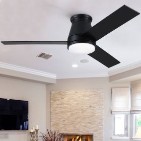 Amici 48 in. Indoor Black Low Profile Standard Ceiling Fan with Integrated LED Light Kit, Remote Included