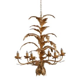 6 - Light 30" Metal Chandelier, Hanging Light Fixture with Adjustable Chain for Kitchen Dining Room Foyer Entryway, Bulb Not Included