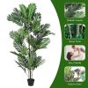 2pcs Large Artificial Plants Fake Palm Tree Tropical Palm Leaves Faux Palm Plants Tall Tree Indoor Real Touch Plastic Monstera Leaves for Home Garden