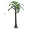 Outsunny 5' Artificial Lighted Palm Tree with 3 Coconuts, 200 LED Light, Color Changing Light Up Tropical Palm Tree with Remote for Indoor, Outdoor