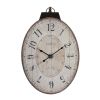 18" x 29" Antique White Oval Wall Clock, Traditional Vintage Home Decor Clock