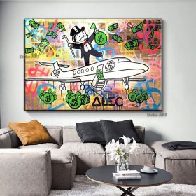 Handmade Hand Painted Oil Painting Wall Street Art Modern Abstract Alec Monopoly Millionaire Painting Home Living Room hallway bedroom luxurious decor (size: 90x120cm)