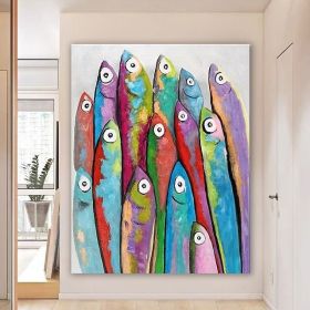 Oil Painting Hand Painted Vertical Abstract Animals Contemporary Modern Rolled Canvas  Living Room hallway bedroom luxurious decorative painting (size: 50x70cm)