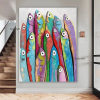 Oil Painting Hand Painted Vertical Abstract Animals Contemporary Modern Rolled Canvas  Living Room hallway bedroom luxurious decorative painting