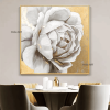 Original hand-painted oil painting gold foil peony porch decoration painting modern light luxury living room background wall restaurant large painting