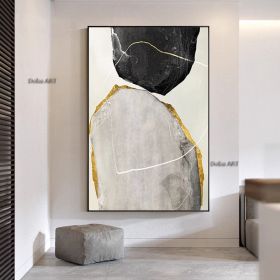 Hand-painted oil painting stone to run the porch hanging painting abstract texture light luxury living room background wall decoration painting (size: 50x70cm)