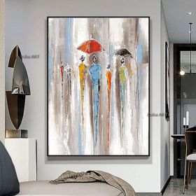 Oil Painting Hand Painted Vertical Abstract People Contemporary Modern Living Room hallway bedroom luxurious decorative painting (size: 50x70cm)