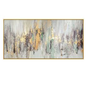 Large wall painting on oil painting vertical handmade abstract art decorative frames for living room decoration golden painting (size: 100x150cm)