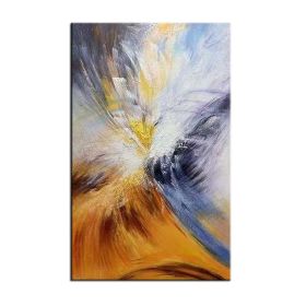 Aestheticism Simple abstract 100% Handmade Oil painting yellow landscape Large Abstract Canvas Art Oil Painting Wall Pictures (size: 40x80cm)