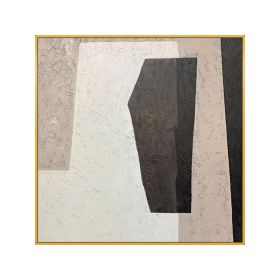 Abstract Beige Marble Geometric Graphics Canvas Paintings Poster  Wall Art Giclee Artwork for Wall Living Room Home Decor (size: 80x80cm)