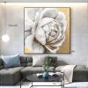 Original hand-painted oil painting gold foil peony porch decoration painting modern light luxury living room background wall restaurant large painting