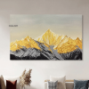 Handmade Original Golden Mountain Oil Painting Abstract Gold Painting Snow Mountain Painting Living Room Decor Winter Snow Scene Living Room hallway b