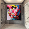 Handmade Oil Painting  Hand Painted Wall Art On Canvas Beauty Women Face Colorful Portrait Abstract Modern Home  Living Room hallway bedroom luxurious