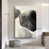 Hand-painted oil painting stone to run the porch hanging painting abstract texture light luxury living room background wall decoration painting