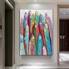 Oil Painting Hand Painted Vertical Abstract Animals Contemporary Modern Rolled Canvas  Living Room hallway bedroom luxurious decorative painting