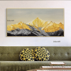 Handmade Original Golden Mountain Oil Painting Abstract Gold Painting Snow Mountain Painting Living Room Decor Winter Snow Scene Living Room hallway b