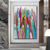 Oil Painting Hand Painted Vertical Abstract Animals Contemporary Modern Rolled Canvas  Living Room hallway bedroom luxurious decorative painting