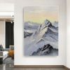 Hand-painted oil painting european-style elegant hanging painting sunrise snow mountain decorative painting fantasy vertical murals large fresh knife