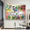 Handmade Hand Painted Oil Painting Wall Street Art Modern Abstract Alec Monopoly Millionaire Painting Home Living Room hallway bedroom luxurious decor