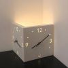 Nordic Square Modern Corner Wall Clock with Sensor Night Light Christmas Gifts