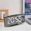 1pc Led Alarm Clock, Mirror Curved Screen, Digital Alarm Clock With Sleep Temperature For Students Bedroom, Living Room, Office And School