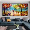 Handmade Large Abstract Knife Oil Painting Landscape Wall Art Modern Poster Living Room Home Decoration Mural Porch Frameless